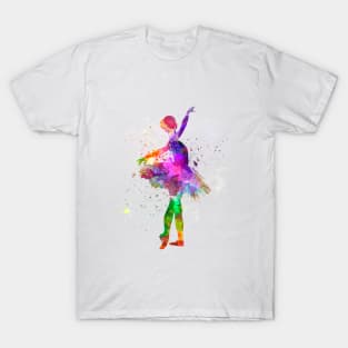 Classical ballet girl in watercolor T-Shirt